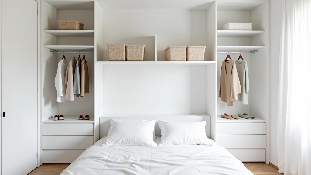 Vertical storage solutions with shelves and organizational boxes